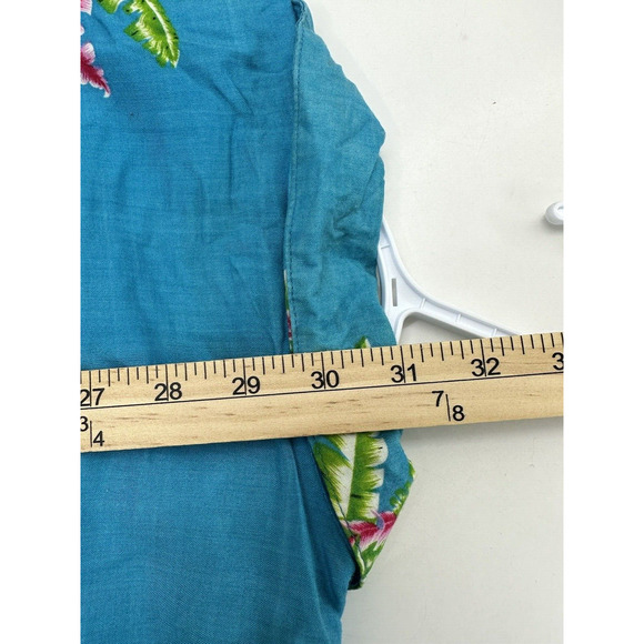Mens Wingo Shirt Size Large Blue Hawaiian Short Sleeve Button Up - Picture 13 of 14